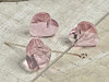 Pink crystal heart beads 14x14x7mm with a top front drilled 1mm hole