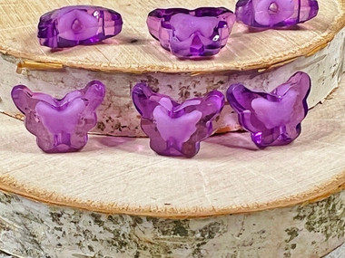 Purple acrylic Butterfly in Butterfly beads 11x15x6mm with 2mm vertical beading holes