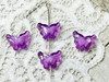 Purple acrylic Butterfly in Butterfly beads 11x15x6mm with 2mm vertical beading holes