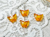 Orange acrylic Butterfly in Butterfly beads 11x15x6mm with 2mm vertical beading holes