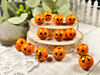 Bright orange with a smooth finish, 15x16mm with 3mm vertical beading holes