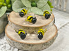 Yellow & black with clear glass wings, 15x16x11mm with 1mm beading holes