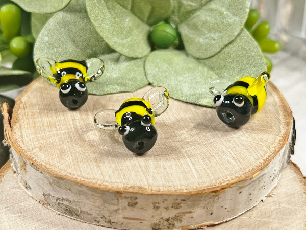 Bumble Bee Lampwork Glass Beads