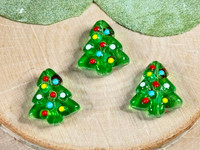 Christmas Tree Beads - 17x15x8mm - 1.2mm Vertical Holes