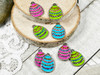 Blue, Green & Pink Enamel Charms w/ Rhinestone gems 