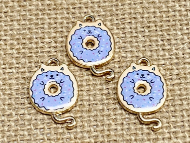 Lead & Nickel free - Kitty Cat Doughnut Charms