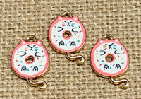 Lead & Nickel free - Kitty Cat Doughnut Charms