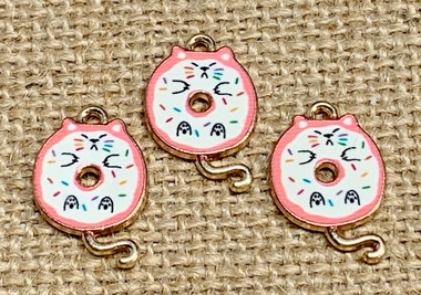 Lead & Nickel free - Kitty Cat Doughnut Charms