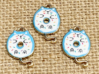 Lead & Nickel free - Kitty Cat Doughnut Charms