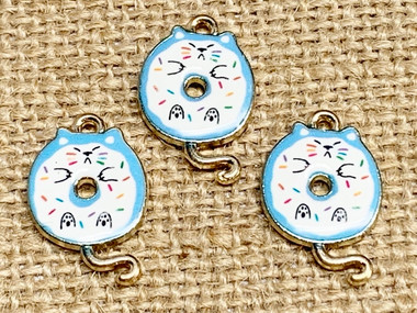 Lead & Nickel free - Kitty Cat Doughnut Charms