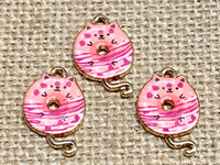 Lead & Nickel free - Kitty Cat Doughnut Charms