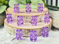 Add a  purple gummy bear to a Halloween Candy beaded bracelet