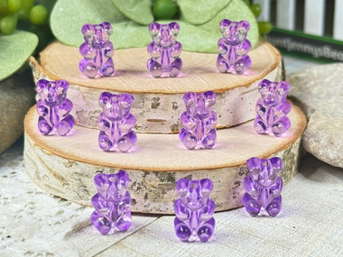 Add a  purple gummy bear to a Halloween Candy beaded bracelet