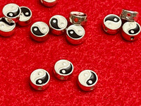 1 | Yin Yang Beads | Enamel on Silver Plated Metal