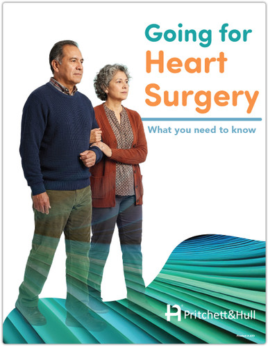 Front Cover of "Going for Heart Surgery: What You Need to Know" patient education booklet (Product #22D) by Pritchett & Hull.