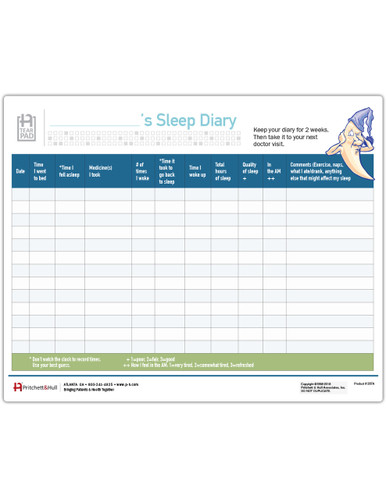 Sleep Diary Tearpad (267A) Pritchett & Hull Associates, Inc.