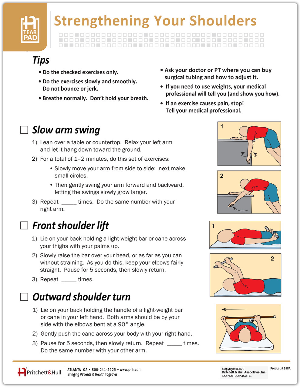 shoulder exercises chart