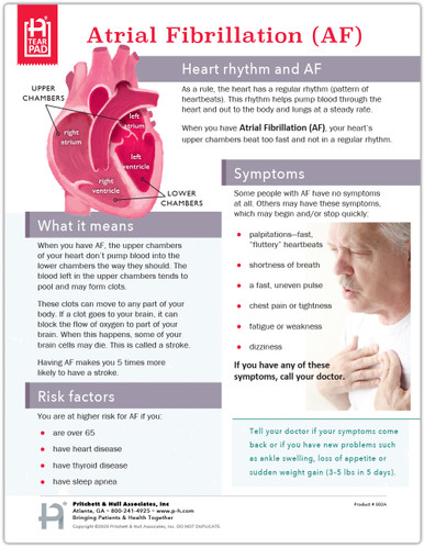 Atrial Fibrillation Tearpad (50 sheets per pad) (302A) - front side