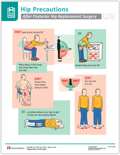 Hip Precautions Tear Sheet (230B) - front side