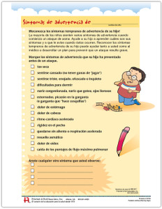 Spanish Pediatric Warning Signs Tear Sheet (277AS) - front side