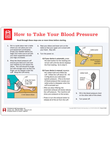 How to Take Your Blood Pressure Tearpad (50 sheets per pad) (384A) - front side