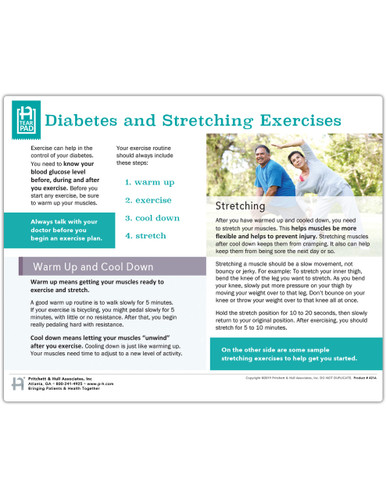 Diabetes Stretching Exercises Tearpad (50 sheets per pad) (421A) front side