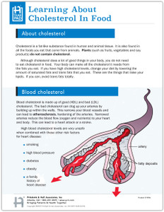 Learning About Cholesterol in Food Tear Sheet (593A) -front side