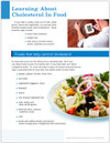 Learning About Cholesterol in Food Tear Sheet (593A) - back side