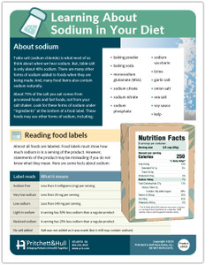 Learning About Sodium Tear Sheet (595B) - front side
