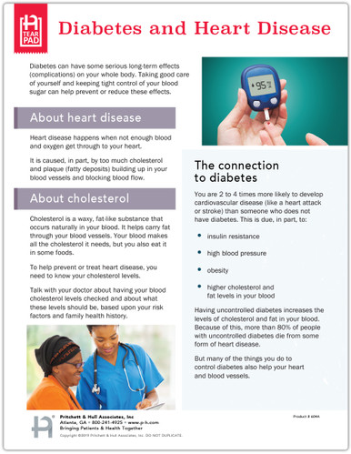 Diabetes and Heart Disease Tear Sheet (604A) -front side