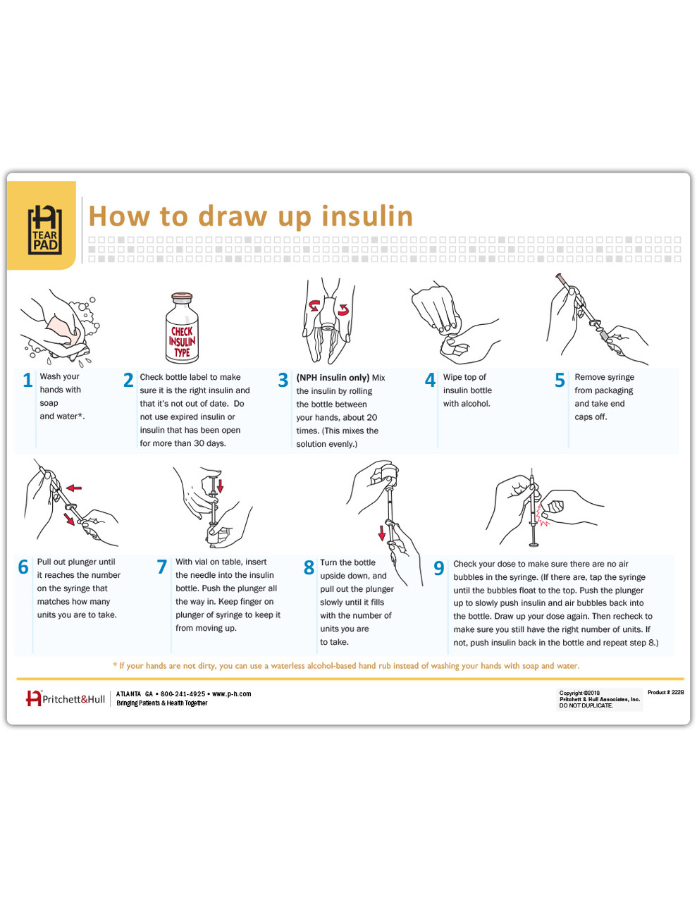 How to Inject Insulin Tearpad (50 sheets per pad) Pritchett and Hull