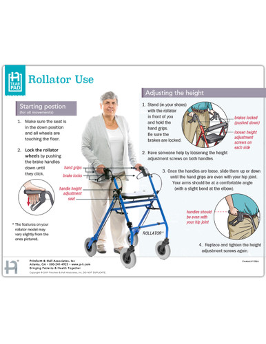 Rollator Use Tearpad (50 sheets per pad) (554A) - front side