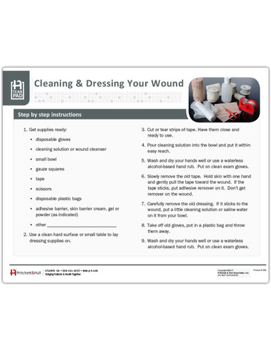 Cleaning & Dressing Your Wound Tearpad (50 sheets per pad) (559) - front side