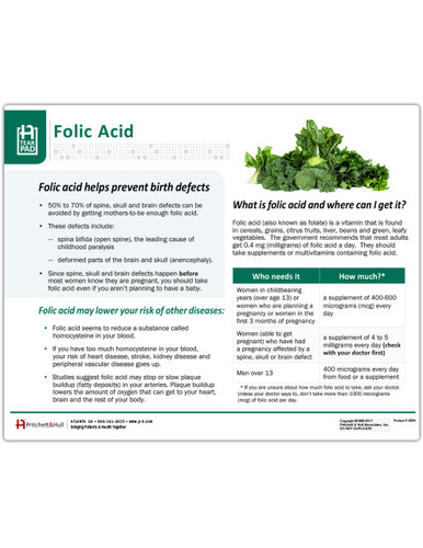 Folic Acid Tearpad (289A) - front side
