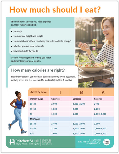 Patient Nutrition Education Tearpad – Portion Control & Healthy Eating GuideSimplify dietary counseling and maximize consultation efficiency with this comprehensive patient nutrition education tearpad. Designed specifically for primary care clinicians, registered dietitians, diabetes educators, and health coaches, this takeaway handout translates complex nutritional guidelines into clear, actionable habits. It features an intuitive daily calorie chart categorized by age, gender, and physical activity level, alongside realistic portion size estimates. By pairing recommended daily serving sizes with relatable visual visual cues—such as comparing meat portions to a deck of cards or a cup to a baseball—patients can easily grasp portion control without needing complex scales or calculations.  Equip your patients with everyday decision-making tools using the tearpad’s "Often, Sometimes, and Rarely" food choice breakdown, engineered to encourage heart-healthy eating, cholesterol management, and reduced intake of saturated fats, sodium, and added sugars. Additionally, a step-by-step "How to Read a Nutrition Facts Label" guide breaks down serving sizes, calorie counts, and percent Daily Values (%DV), giving patients the confidence to navigate grocery store aisles effectively. Ideal for outpatient clinics, wellness programs, and cardiac rehabilitation centers, these tear-off educational sheets serve as a durable, engaging clinical resource that reinforces your lifestyle recommendations long after the visit ends.