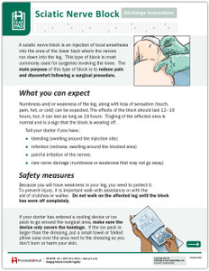 Sciatic Nerve Block Tearpad (50 sheets per pad) (642) - front side