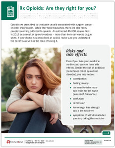 Safe Use of Opioids Tearpad (50 sheets per pad) (616) - front side