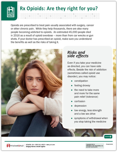 Safe Use of Opioids Tearpad (50 sheets per pad) (616) - front side