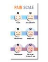 Pain Scale Cards-Lanyard Size (4.25 x 2.06 inches) Pack of 10 cards (644) - front side