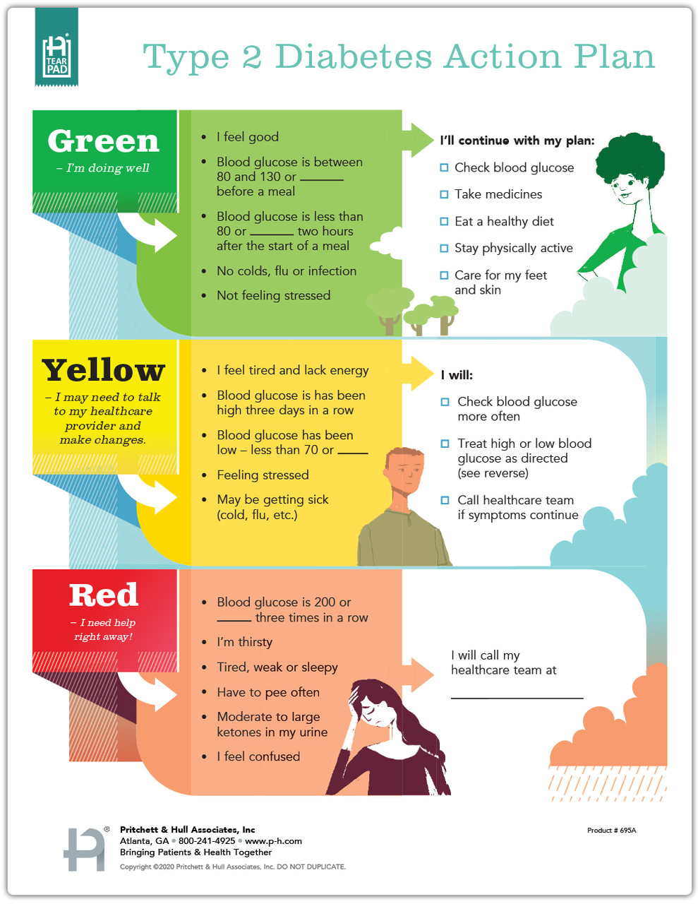 Type 2 Diabetes Action Plan Tearpad (50 Sheets per pad) Pritchett and