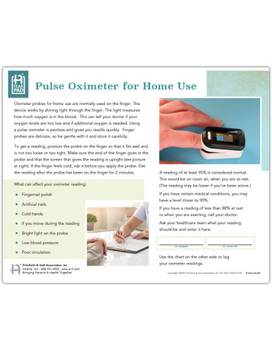 Pulse Oximeter for Home Use Tearpad (50 Sheets per pad) (660) - front side