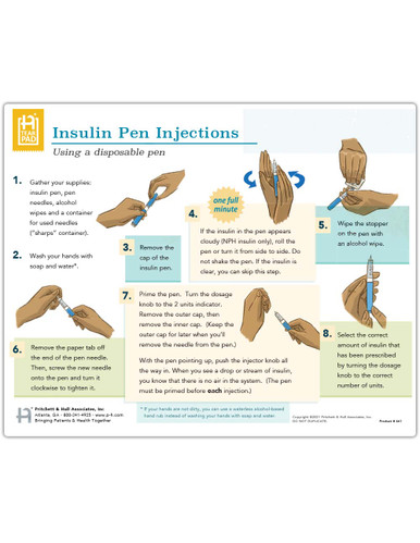 Insulin Pen Injections: Using a Disposable Pen Tearpad (50 Sheets per pad) (661) - front side