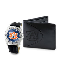 *Auburn Tigers NCAA Mens Leather Watch and Wallet Gift Set