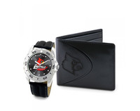 Louisville Cardinals NCAA Mens Leather Watch and Wallet Gift Set