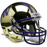 Washington Huskies NCAA Gold Chrome Mini Authentic Helmet