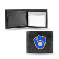 Milwaukee Brewers Embroidered Billfold Leather Wallet