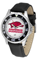 Arkansas Razorbacks Competitor Leather Watch White Dial