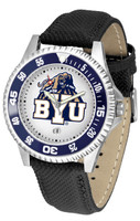 Brigham Young Cougars Competitor Leather Watch White Dial