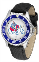 Fresno State Bulldogs Competitor Leather Watch White Dial