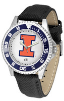 Illinois Fighting Illini Competitor Leather Watch White Dial